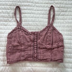 Girls pink cropped tank top